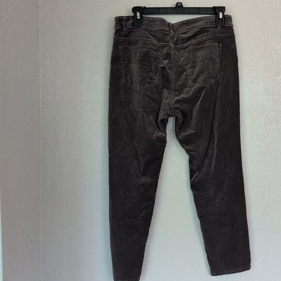 J Jill Charcoal Gray Velvet Velour Pants Jeans Stretch Taper Womens 8 Petite - Picture 6 of 12